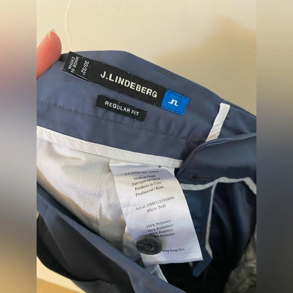 J.Lindeberg Men’s Blue Rain Pants Waterproof Regular Fit Size 30 32